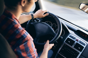 student driving car